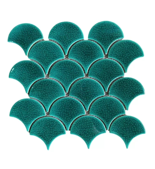 Gạch mosaic vảy cá PBMHF90011 (Xanh lá cây đậm)
