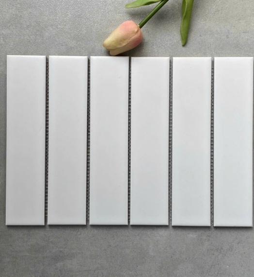 Gạch mosaic thẻ mờ 288x198/ 45x195 Y45P801 (trắng mờ)