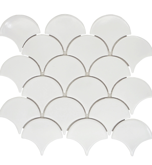 Gạch mosaic vảy cá PBMHF (Màu trắng không rạn)