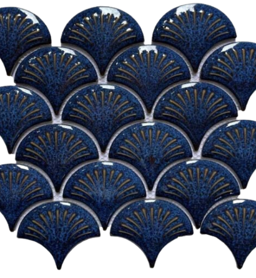 Gạch mosaic vảy cá PBF02 (xanh dương)