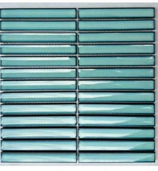 Gạch mosaic que bóng 296x299/20x145 BHTH02096 (xanh ngọc/bóng/lõm)