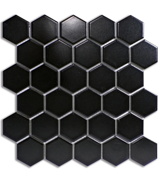 Gạch mosaic lục giác 325x282/51x59 HX5208M/ HX528 (đen / mờ)